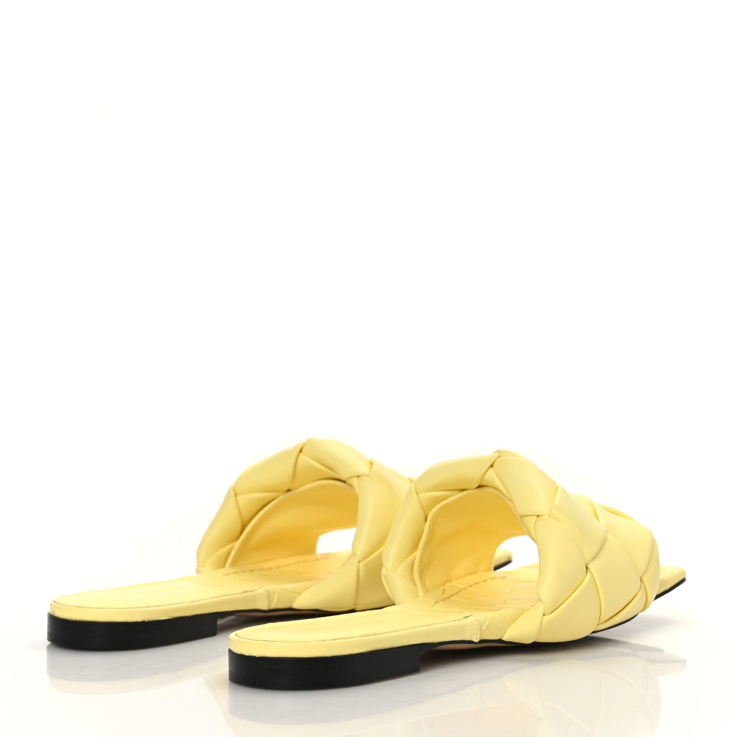 Nappa Maxi Intrecciato Lido Flat Sandals 39.5 Lemonade