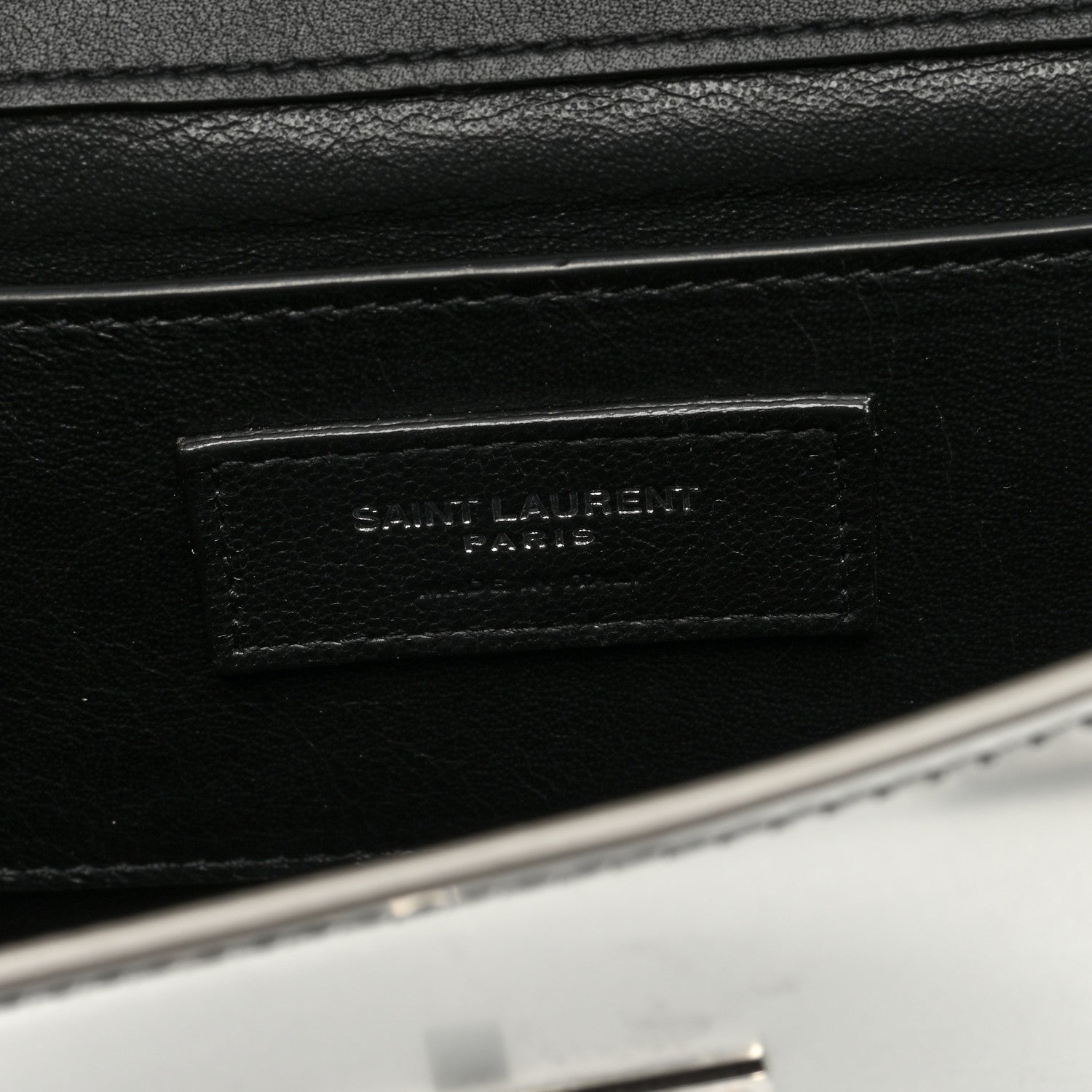Saint Laurent Metallic Calfskin Manhattan Chain Clutch Metal Argento 6 of 10