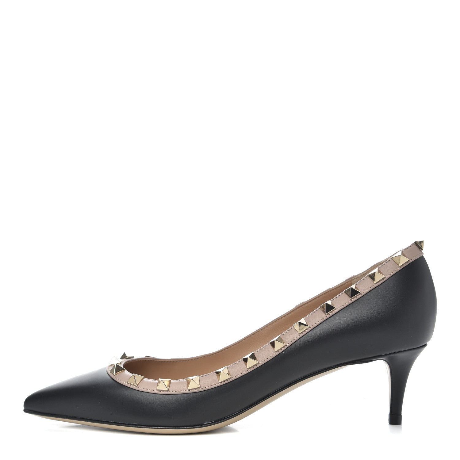 Valentino Garavani Nappa Rockstud 50mm Pumps 37 Black Poudre 1 of 14