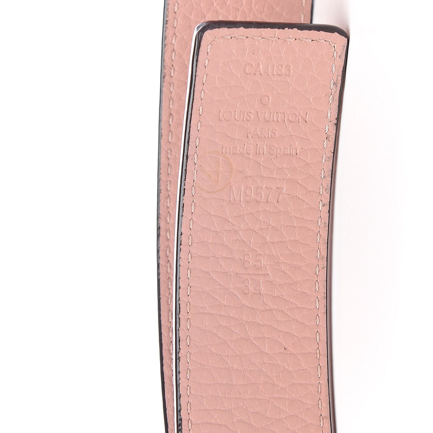 Taurillon Calfskin LV Initiales Reversible Belt 85 34 Ivory
