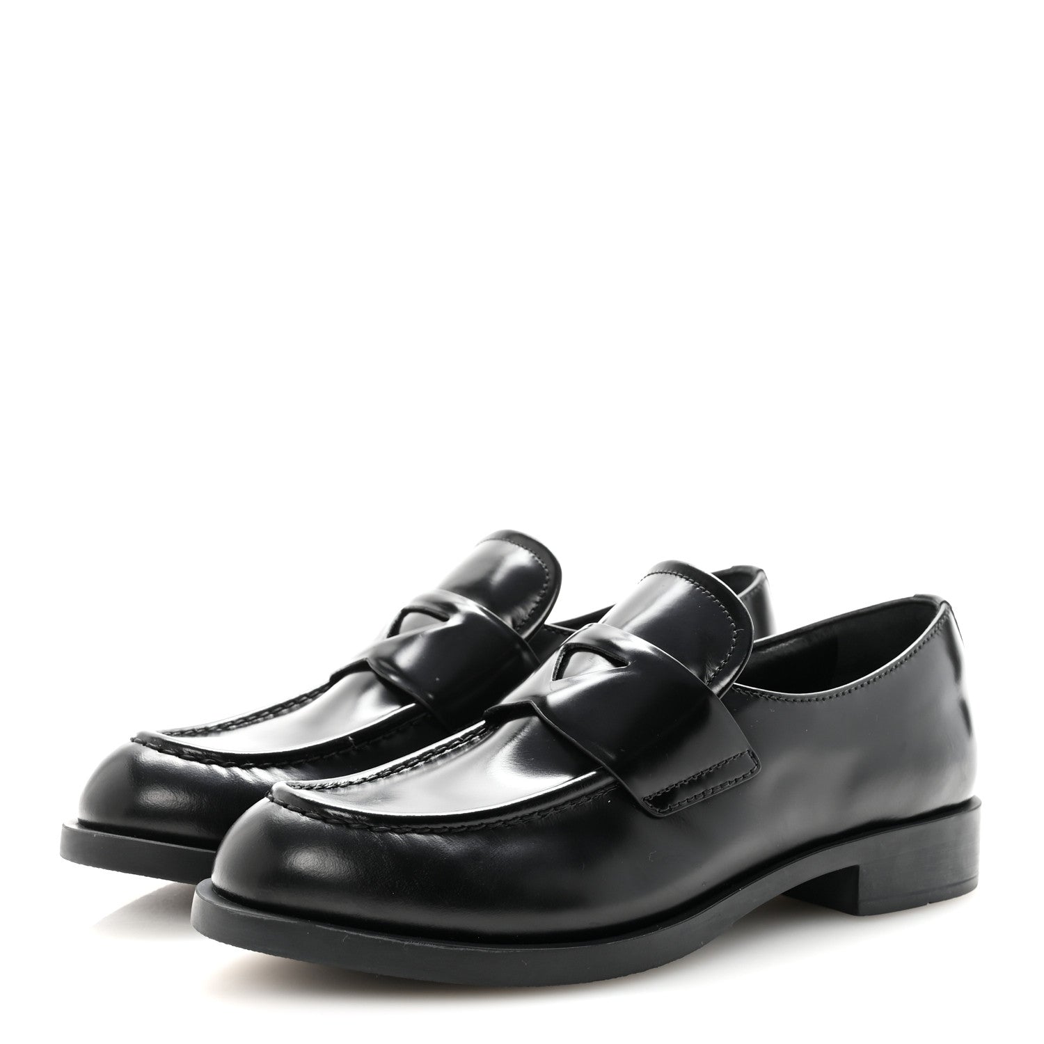 Prada Spazzolato Loafers 38 Black 4 of 10