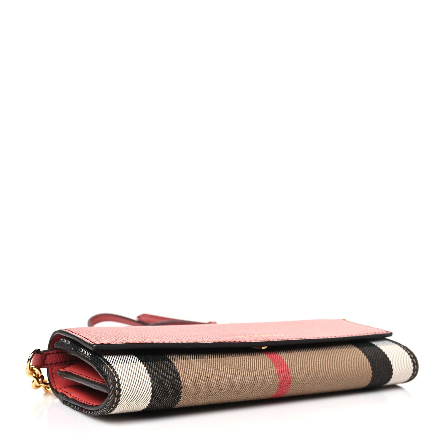 Burberry Grainy Calfskin House Check Henley Wallet On Chain Cinnamon Red 9 of 16