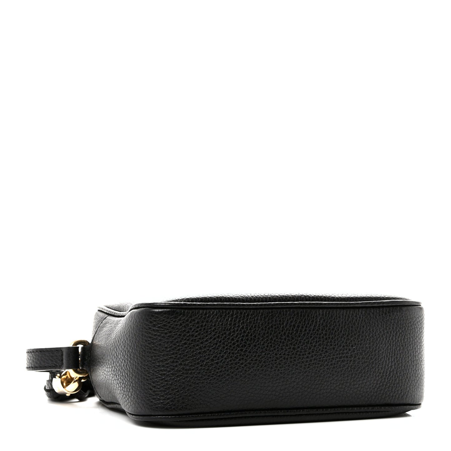 Pebbled Calfskin Small Soho Disco Bag Black
