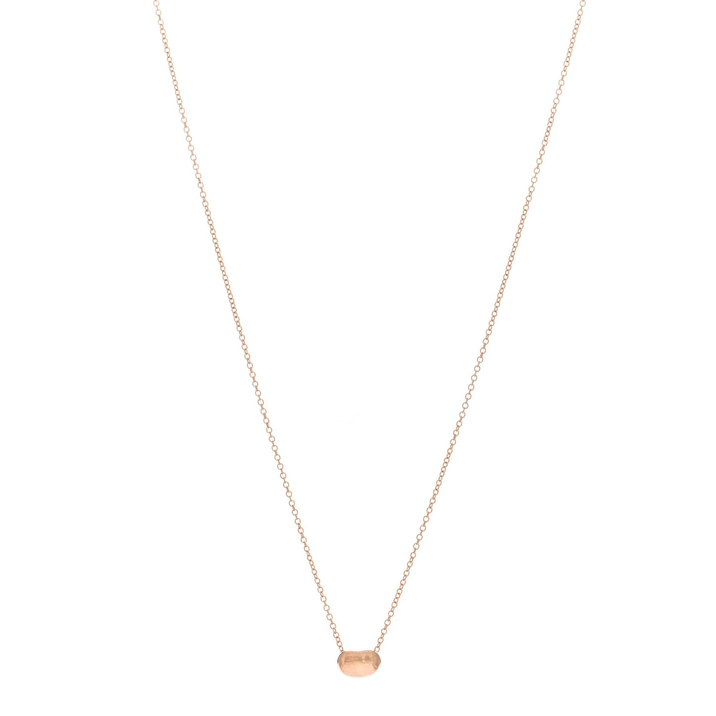 18K Rose Gold 6.5mm Elsa Peretti Bean Pendant Necklace