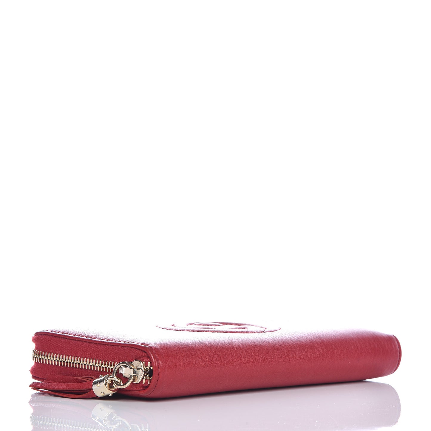 Pebbled Calfskin Soho Zip Around Wallet Red