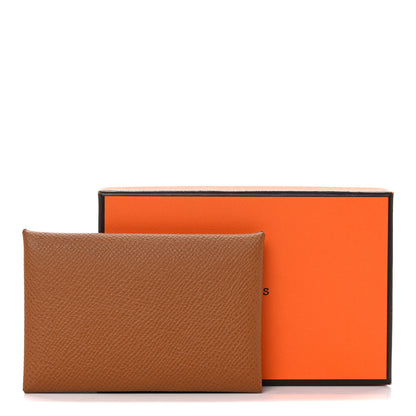 Hermes Epsom Calvi Card Case Gold 10 of 10