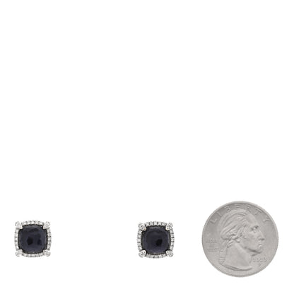 David Yurman Sterling Silver Diamond Black Orchid 9mm Chatelaine Bezel Earrings 2 of 4