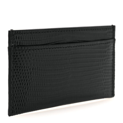 Chanel Calfskin Lizard Embossed Card Holder Black 3 of 9
