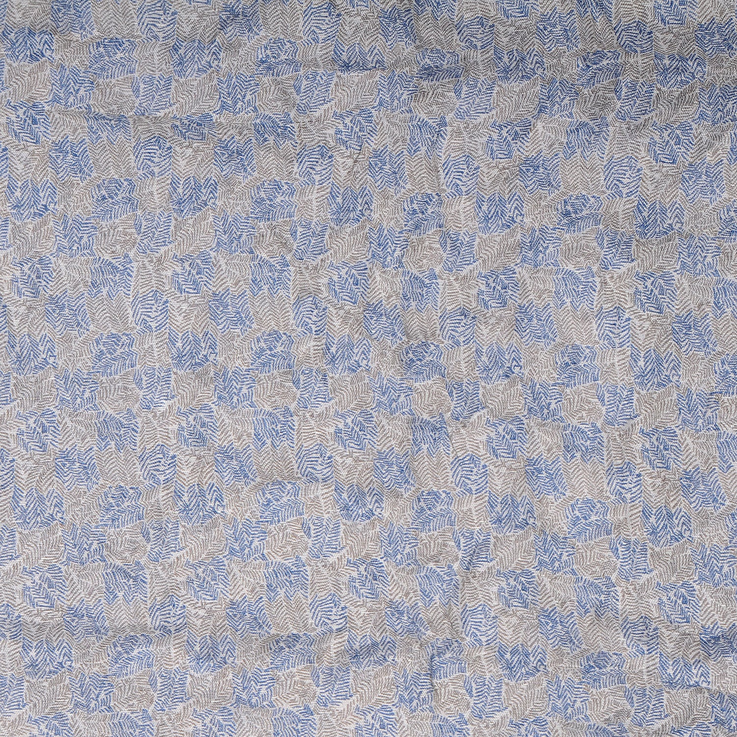 Louis Vuitton Cotton Linen Etole Damier Palm Stole Blue 4 of 8