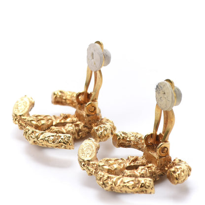 Chanel Textured CC Clip On Earrings Gold 3 of 5