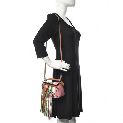 Loewe Calfskin Mini Fringe Puzzle Bag Pink Multicolor 2 of 9