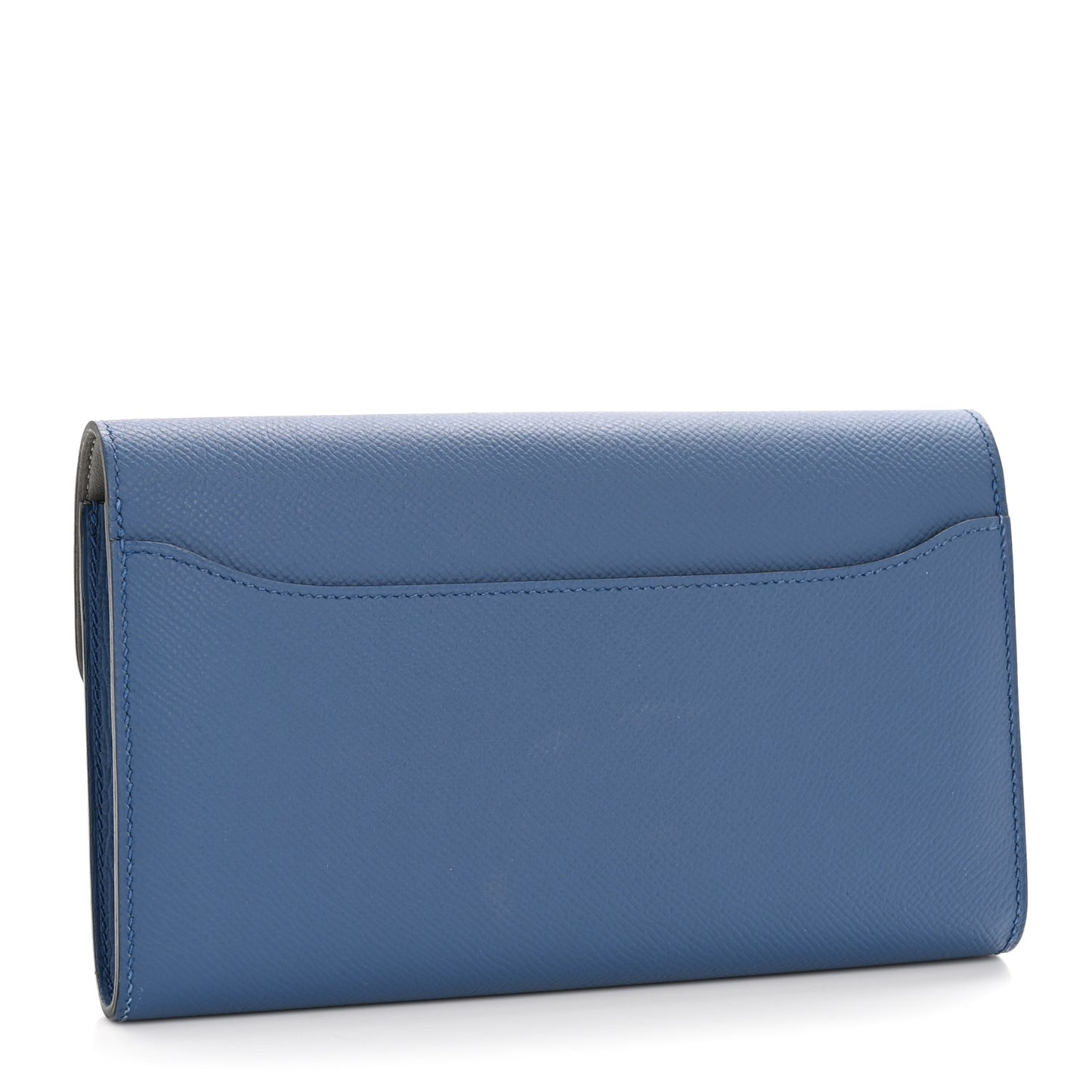 Epsom Constance Verso Long Wallet Bleu Agate Gris Mouette