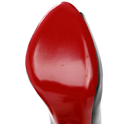 Christian Louboutin Patent Flo Sling 120 Pumps 38 Black Rouge Lipstick 11 of 13