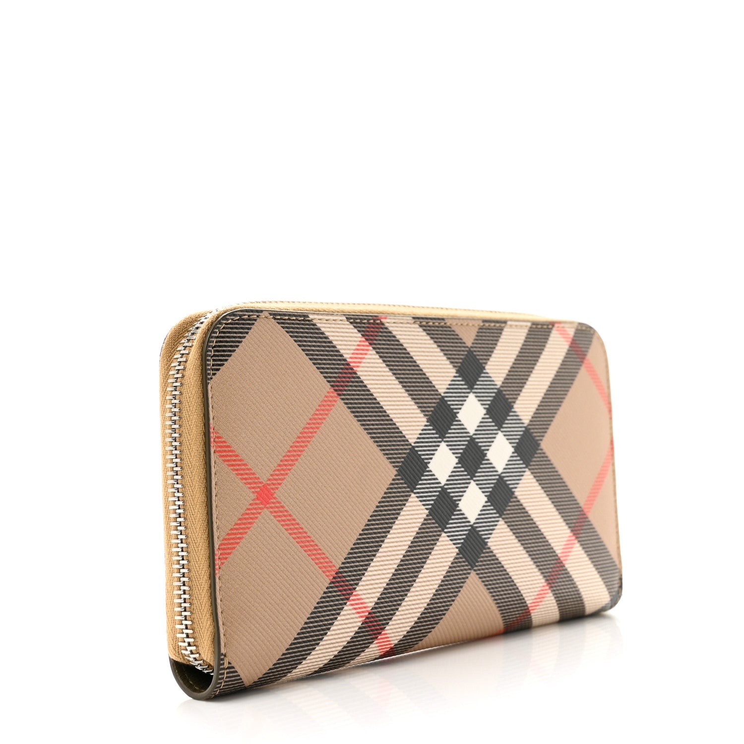 Burberry Supernova Check Zip Around Wallet Brown 3 of 10