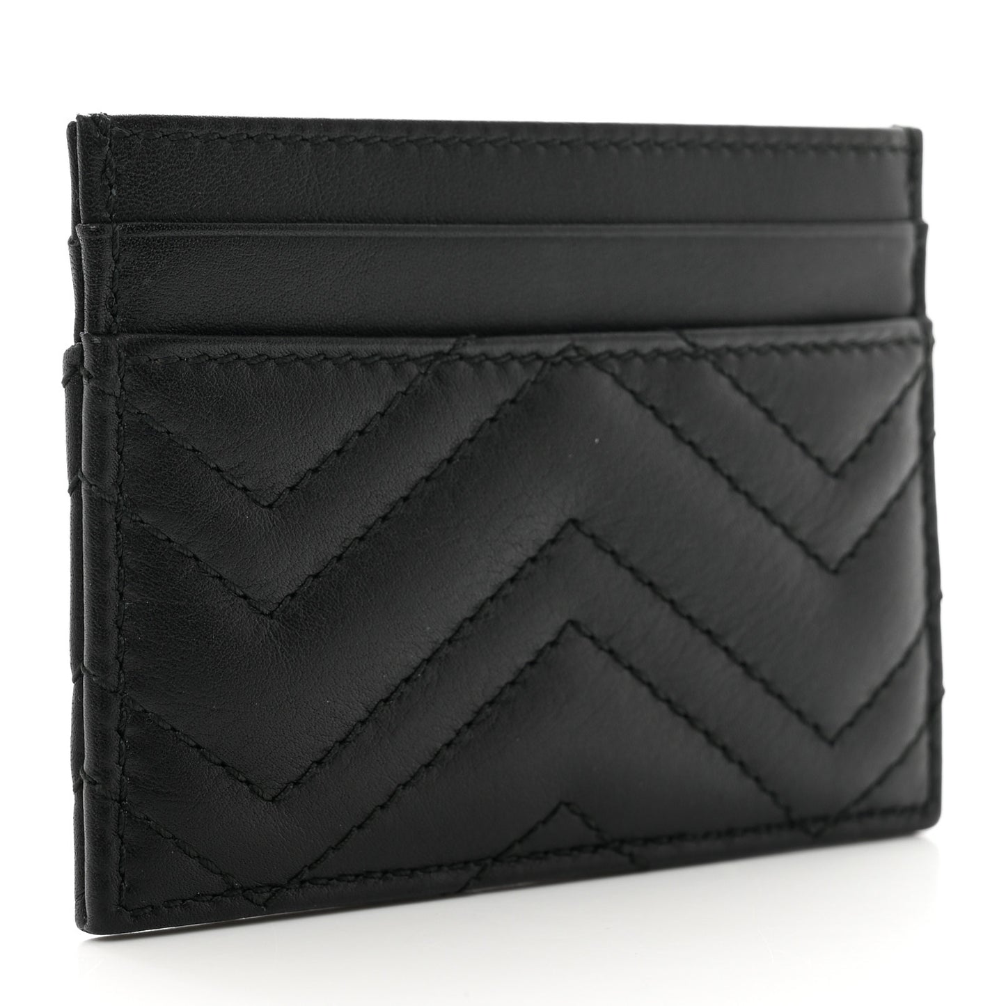Calfskin Matelasse GG Marmont Card Holder Black