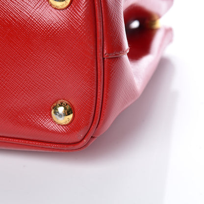 Prada Saffiano Vernice Small Galleria Double Zip Rosso 20 of 25