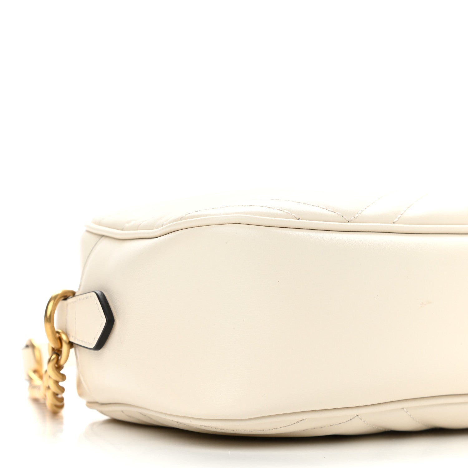 Gucci Calfskin Matelasse Small GG Marmont Chain Shoulder Bag White 9 of 11