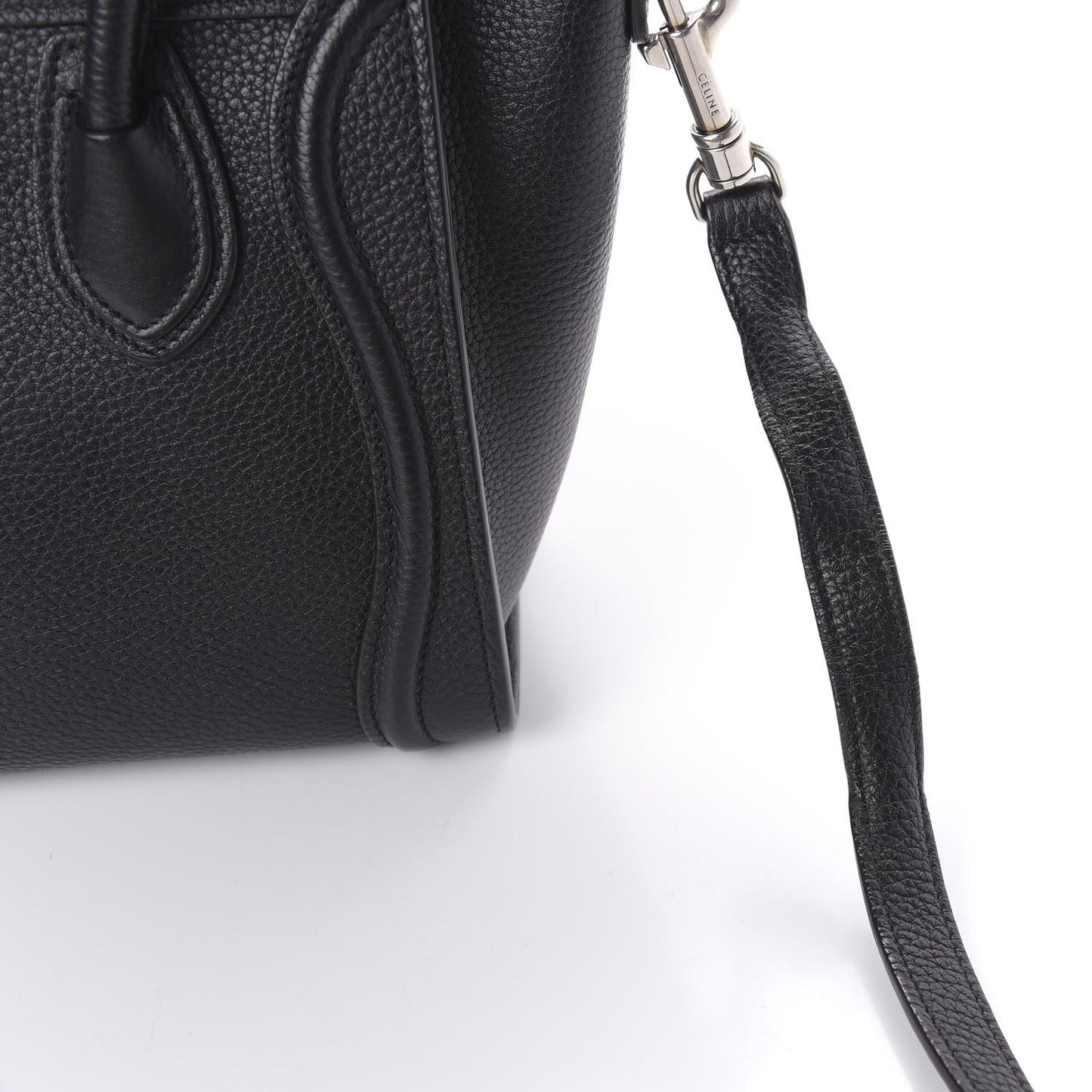 Drummed Calfskin Nano Luggage Black