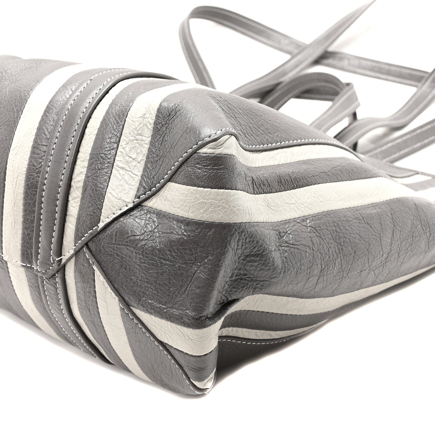 Agneau Arena Striped Patchwork Medium Barbes East West Shopper Lead