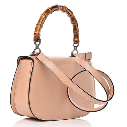 Gucci Shangai Calfskin Small Classic Bamboo Top Handle Bag Pink Apricot 3 of 11