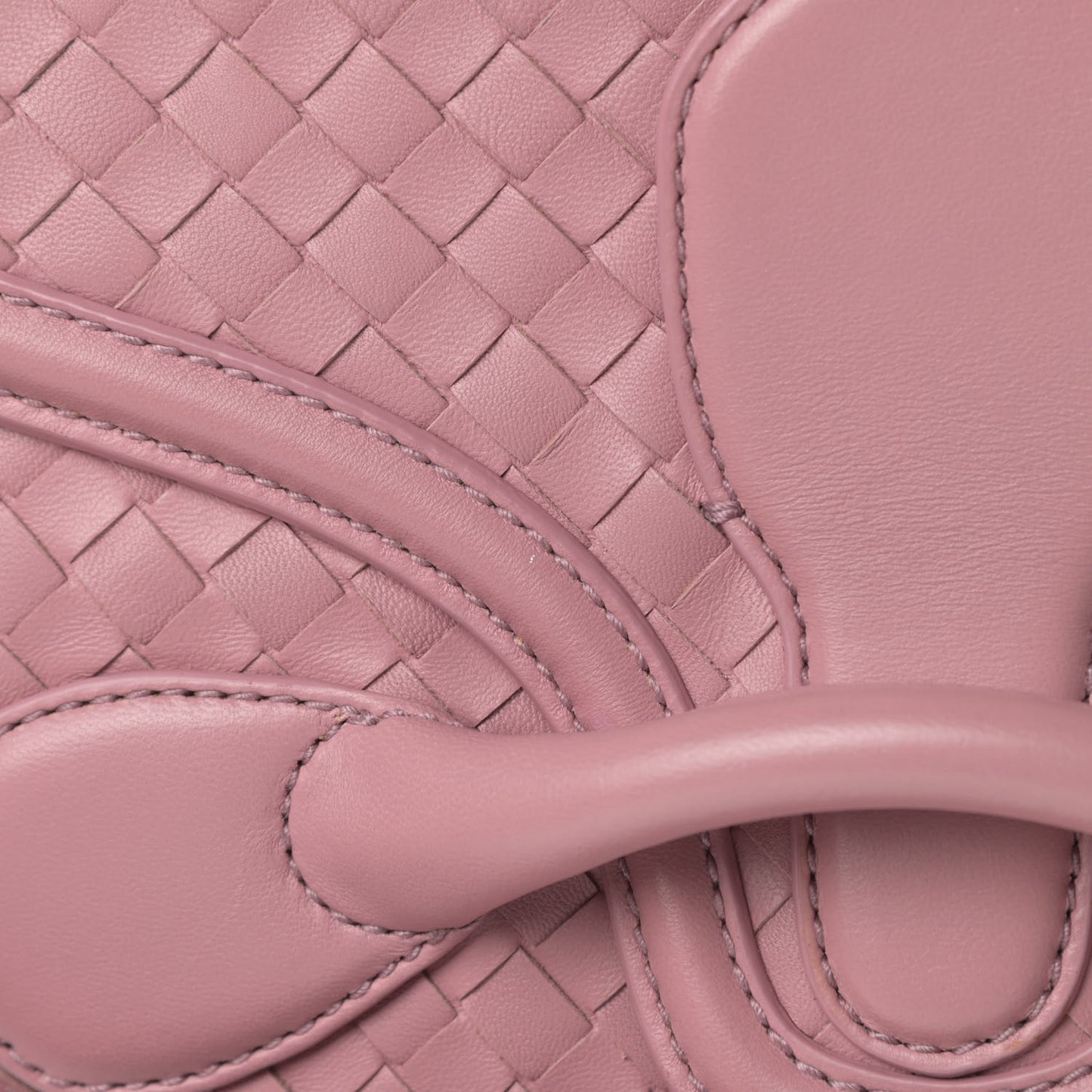 Nappa Intrecciato Rialto Shoulder Bag Rose Pink