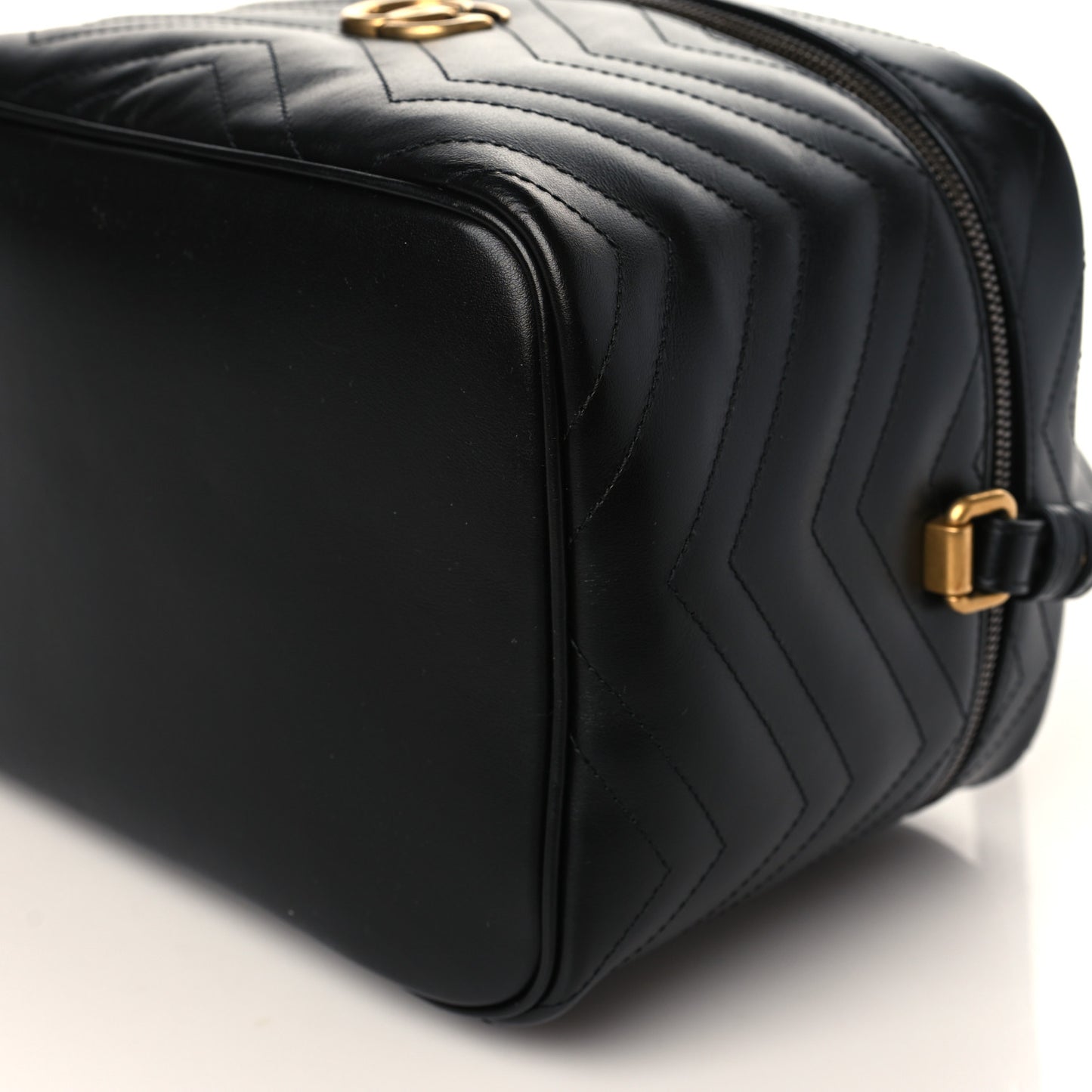 Calfskin Matelasse Large GG Marmont Vanity Cosmetic Case Black