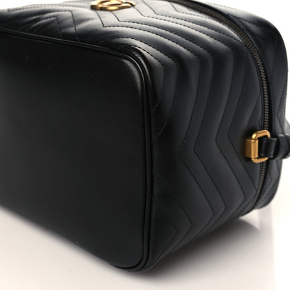 Gucci Calfskin Matelasse Large GG Marmont Vanity Cosmetic Case Black 9 of 10