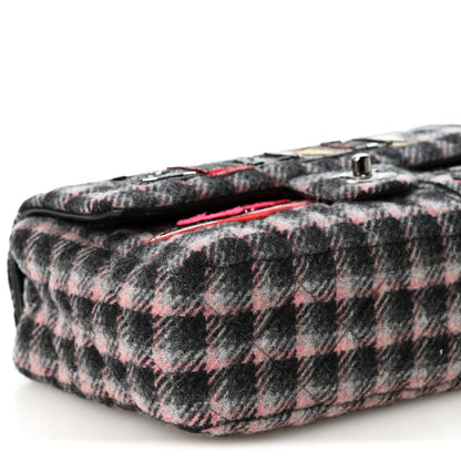 Chanel Wool Patchwork Medium Single Flap Pink Grey 9 of 10
