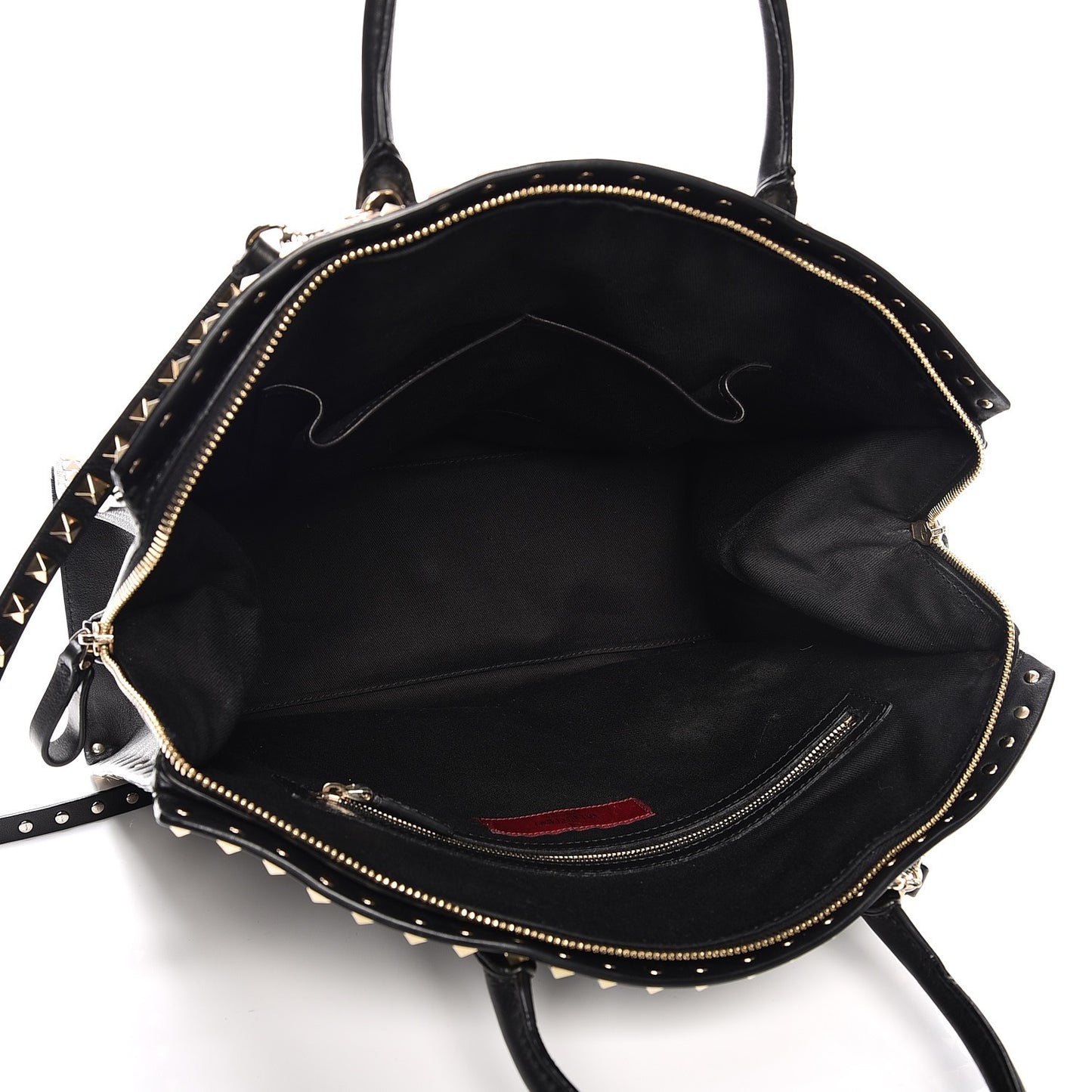 Vitello Rockstud Dome Shopper Black