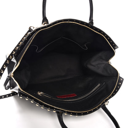Valentino Garavani Vitello Rockstud Dome Shopper Black 6 of 16