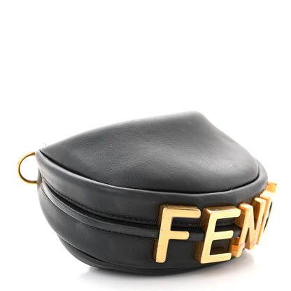 Fendi Vitello Grace Matte Nano Fendigraphy Hobo Charm Black 4 of 11