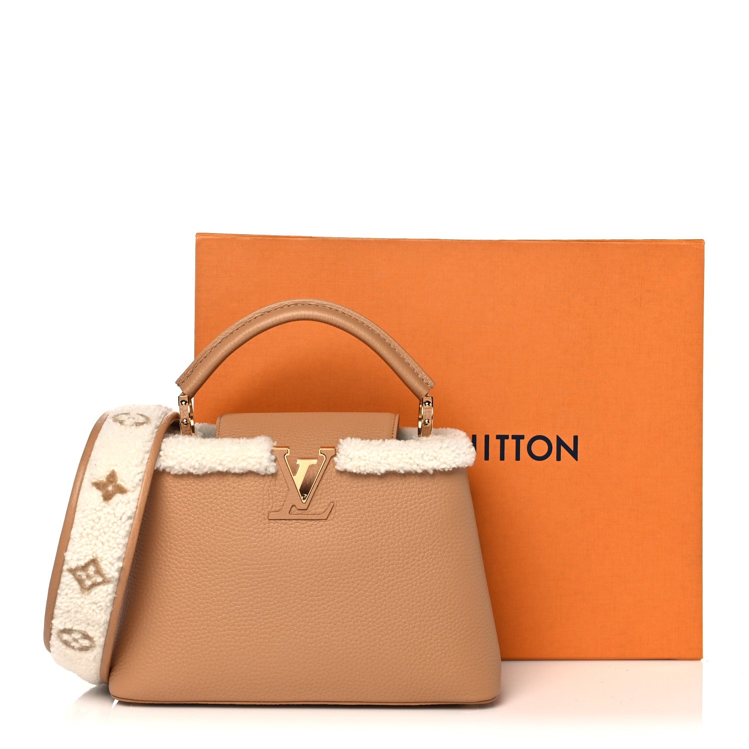 Louis Vuitton Taurillon Shearling Capucines BB Arizona 9 of 9