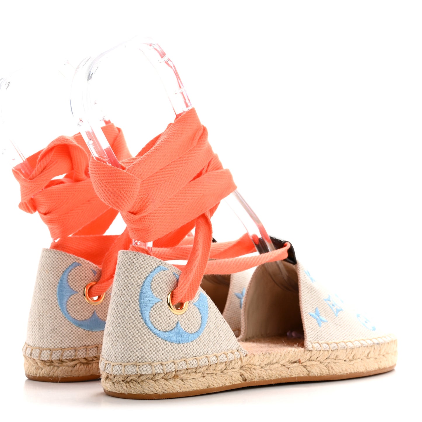 Canvas Monogram Starboard Espadrille Flats 37 Blue