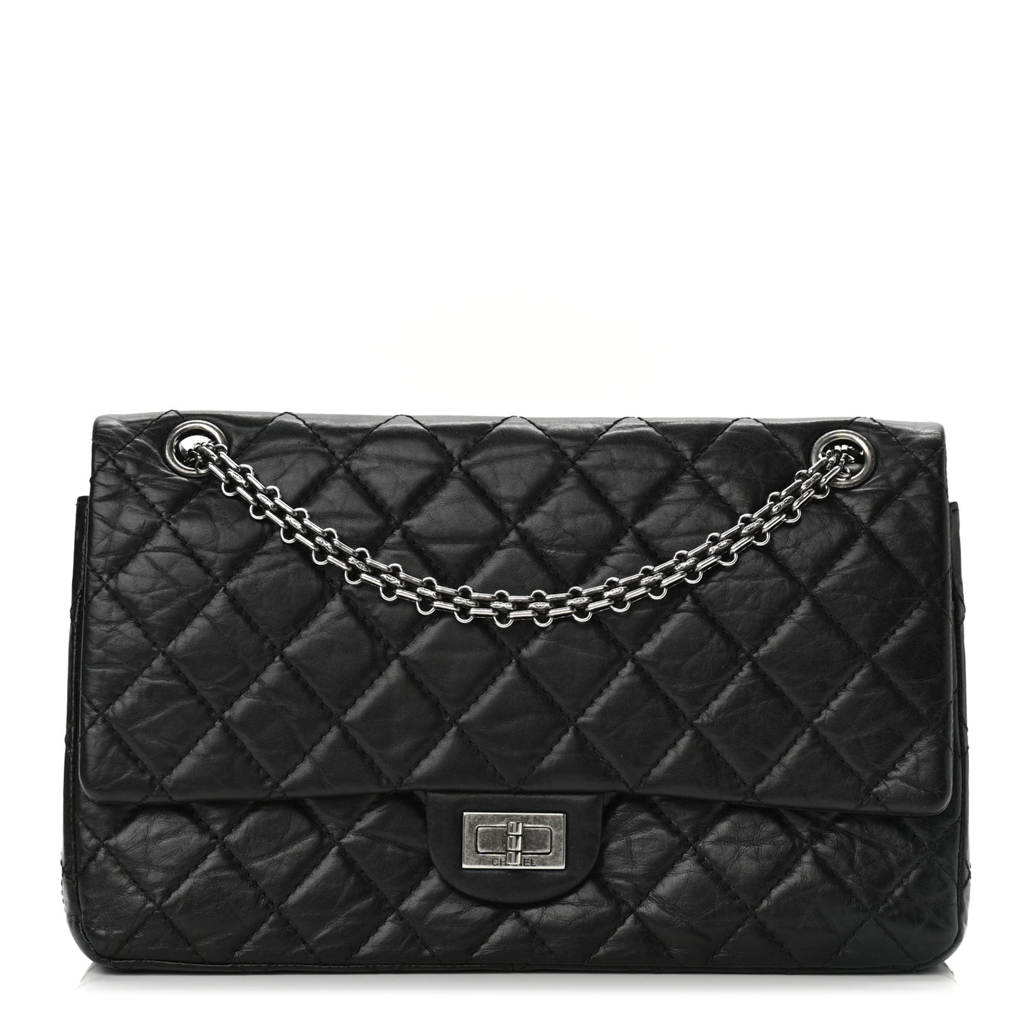Aged Calfskin Quilted 2.55 Reissue 226 Flap Black