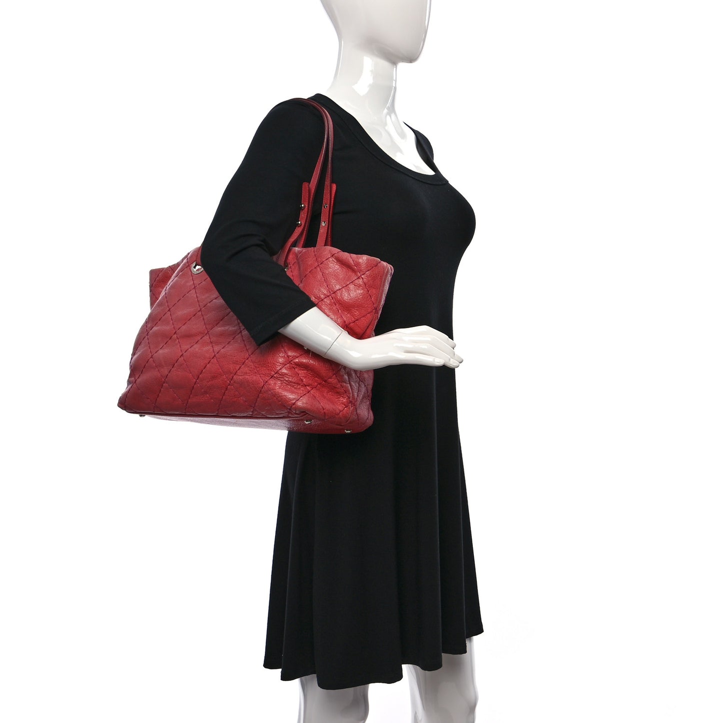 Glazed Calfskin Large On The Road Tote Pink