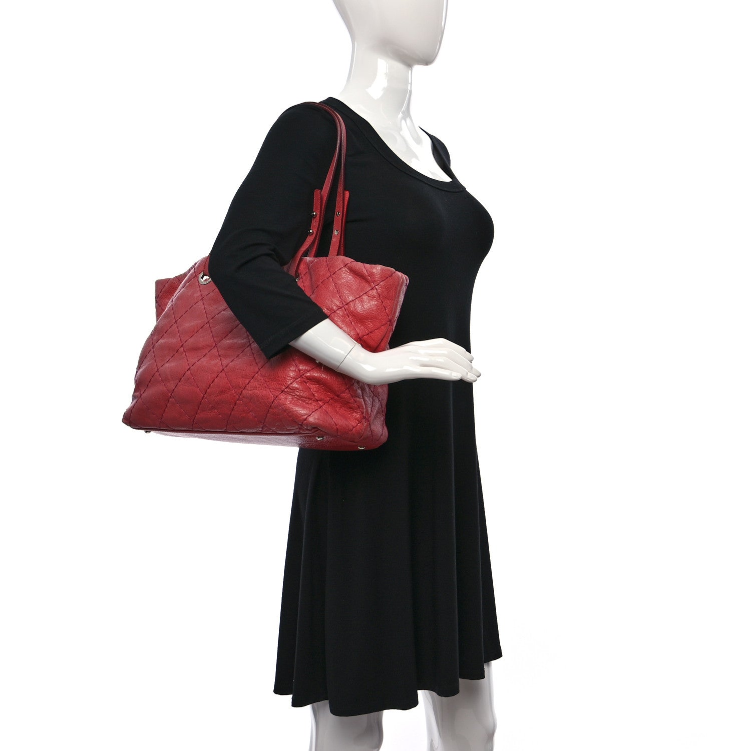 Chanel Glazed Calfskin Large On The Road Tote Pink 2 of 16