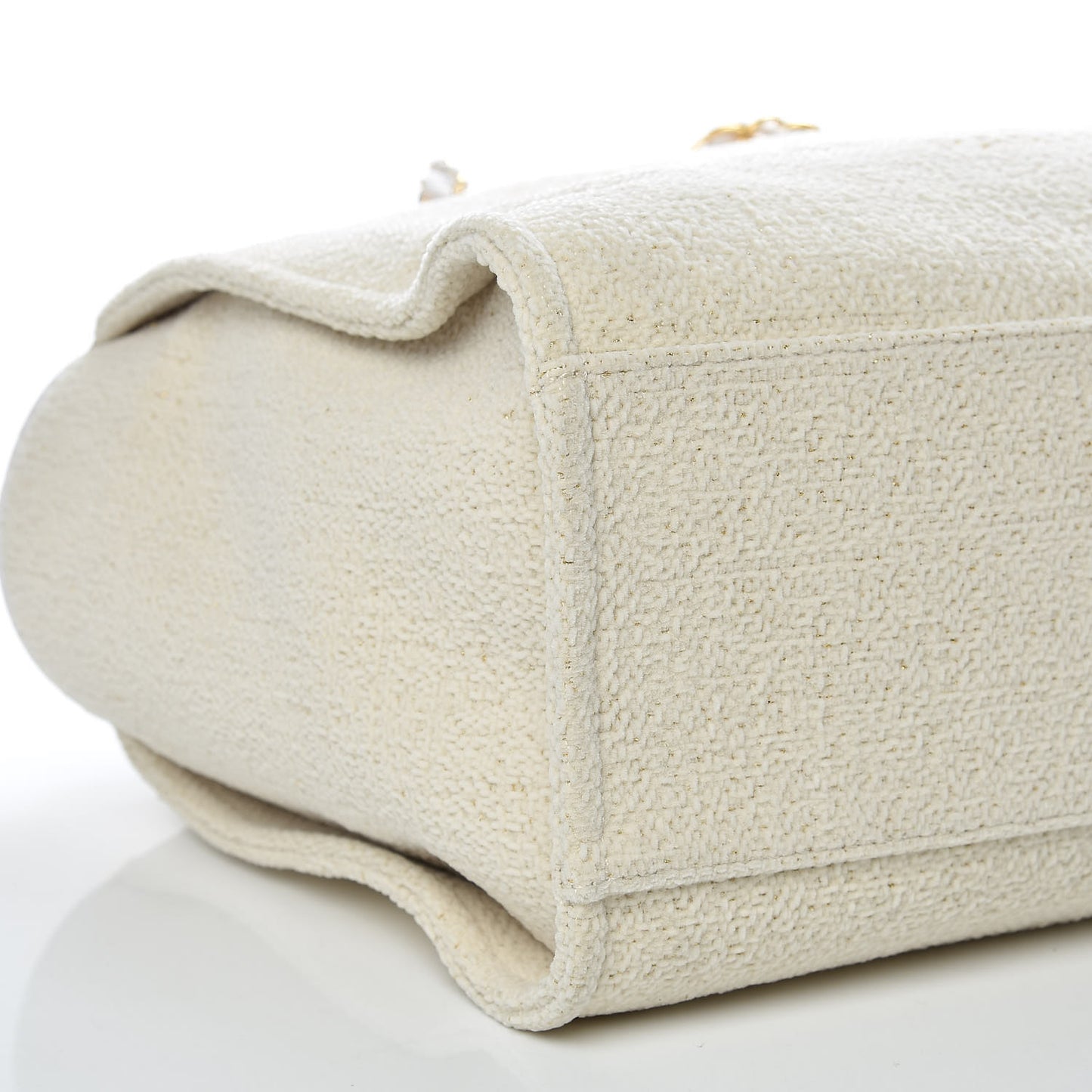 Lurex Boucle Large Deauville Tote White