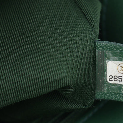 Chanel Lambskin Quilted Chain Infinity Top Handle Flap Green 7 of 10