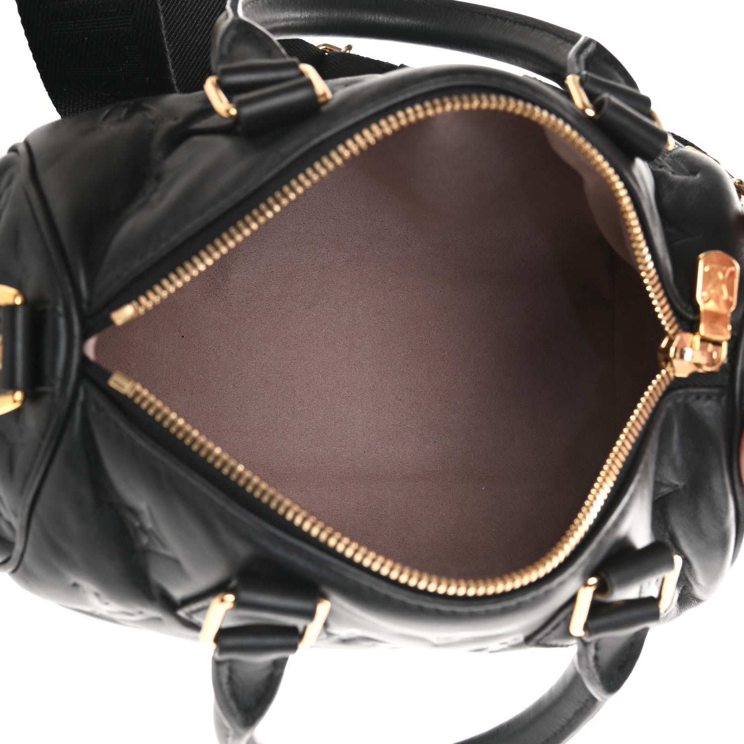 Louis Vuitton Lambskin Embossed Monogram Speedy 22 Bandouliere Black 5 of 9