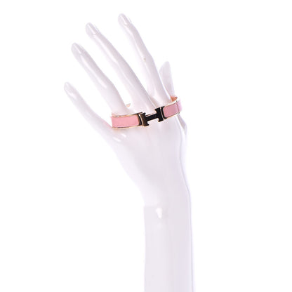 Hermes Enamel Narrow Clic Clac H Bracelet PM Rose Nacarat 2 of 6