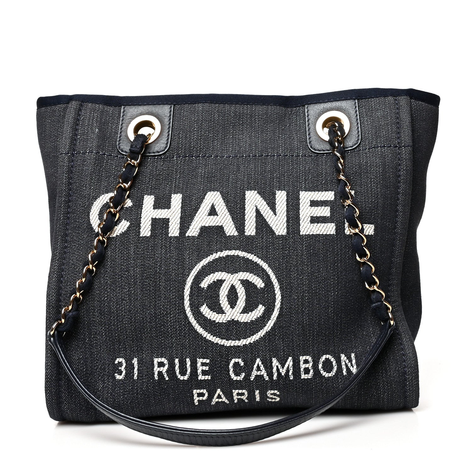 Chanel Denim Mini Deauville Tote Dark Blue 1 of 11