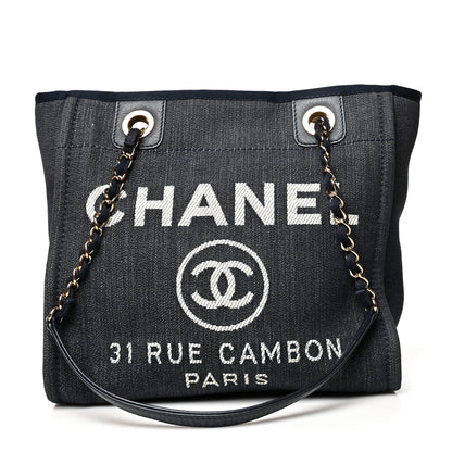 Chanel Denim Mini Deauville Tote Dark Blue 1 of 11