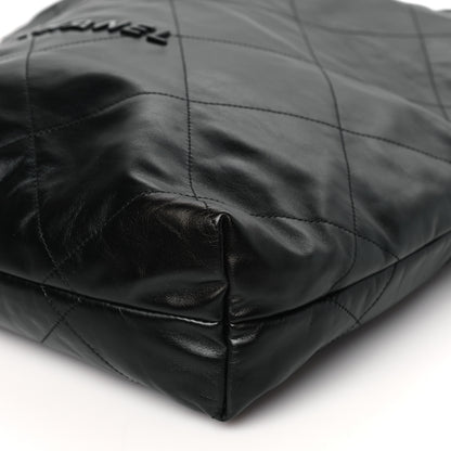 Chanel Shiny Calfskin Quilted Large Chanel 22 So Black 11 of 11