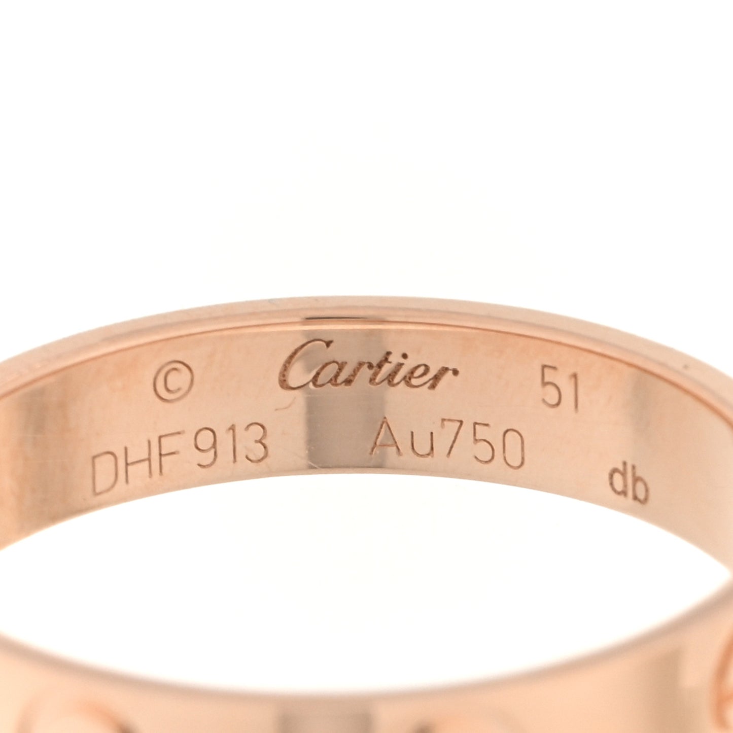 18K Pink Gold 3.5mm LOVE Wedding Band Ring 51 5.75
