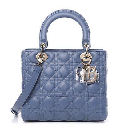 Christian Dior Lambskin Cannage Medium Lady Dior Denim Blue 1 of 9