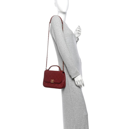 Chanel Lambskin Quilted Chain Infinity Top Handle Flap Burgundy 2 of 14