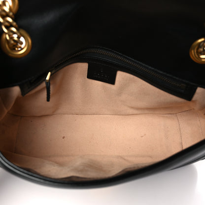 Gucci Calfskin Matelasse Small GG Marmont Shoulder Bag Black 5 of 10
