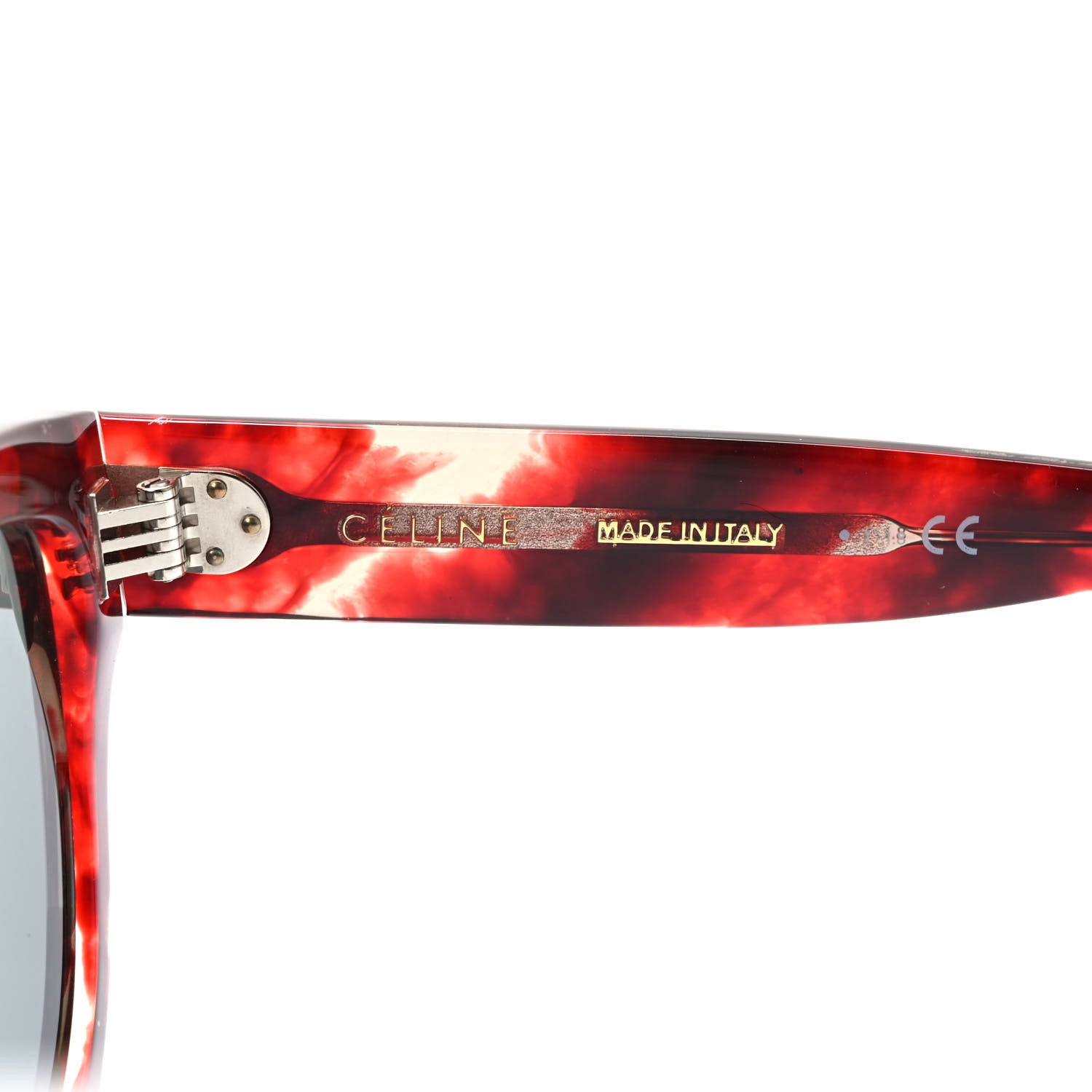 Celine Acetate Aviator Sunglasses CL 40001F Red Havana 5 of 7