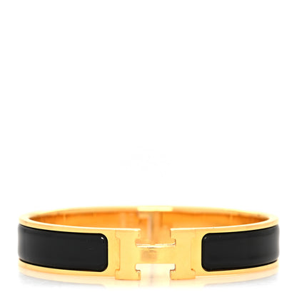 Hermes Enamel Narrow Clic Clac H Bracelet PM Black 1 of 5