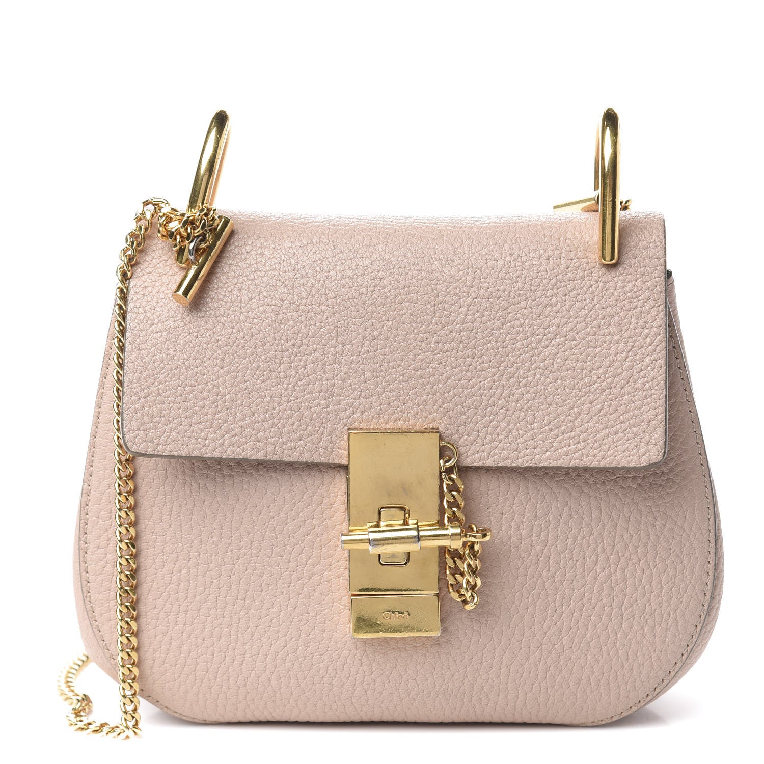 Chloe Grained Lambskin Mini Drew Shoulder Bag Cement Pink 1 of 13